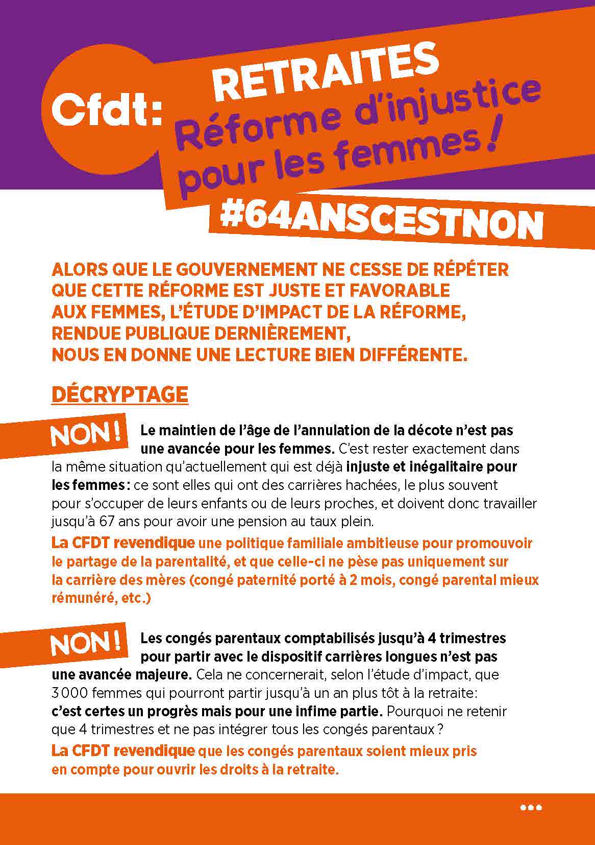 Retraites : Réforme d’injustice pour les femmes !